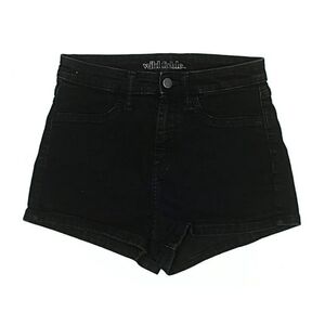 High Waisted Black Denim Shorts